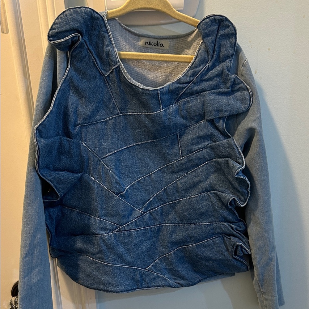 Blue Girls Denim Nikolia Top 6-7Y